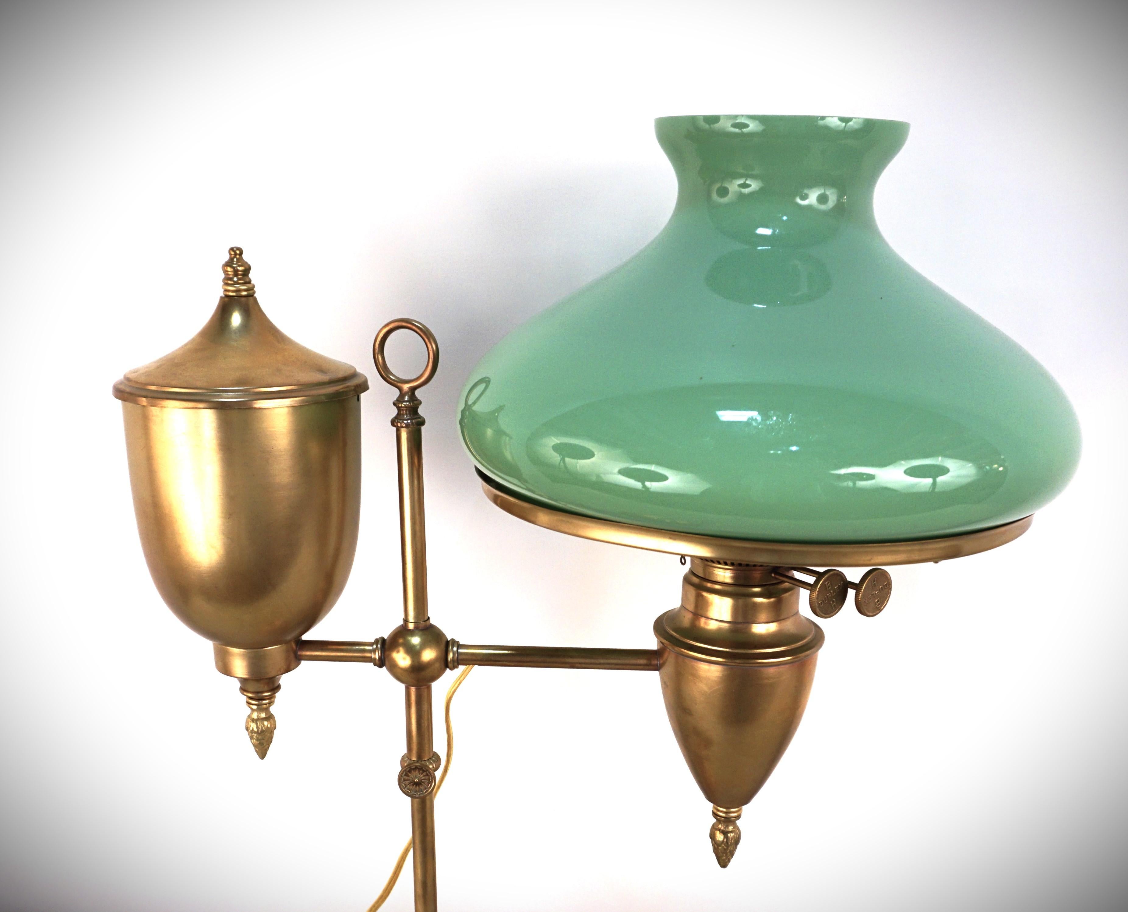 Antique Bradley & Hubbard Brass Student Table Lamp For Sale 3