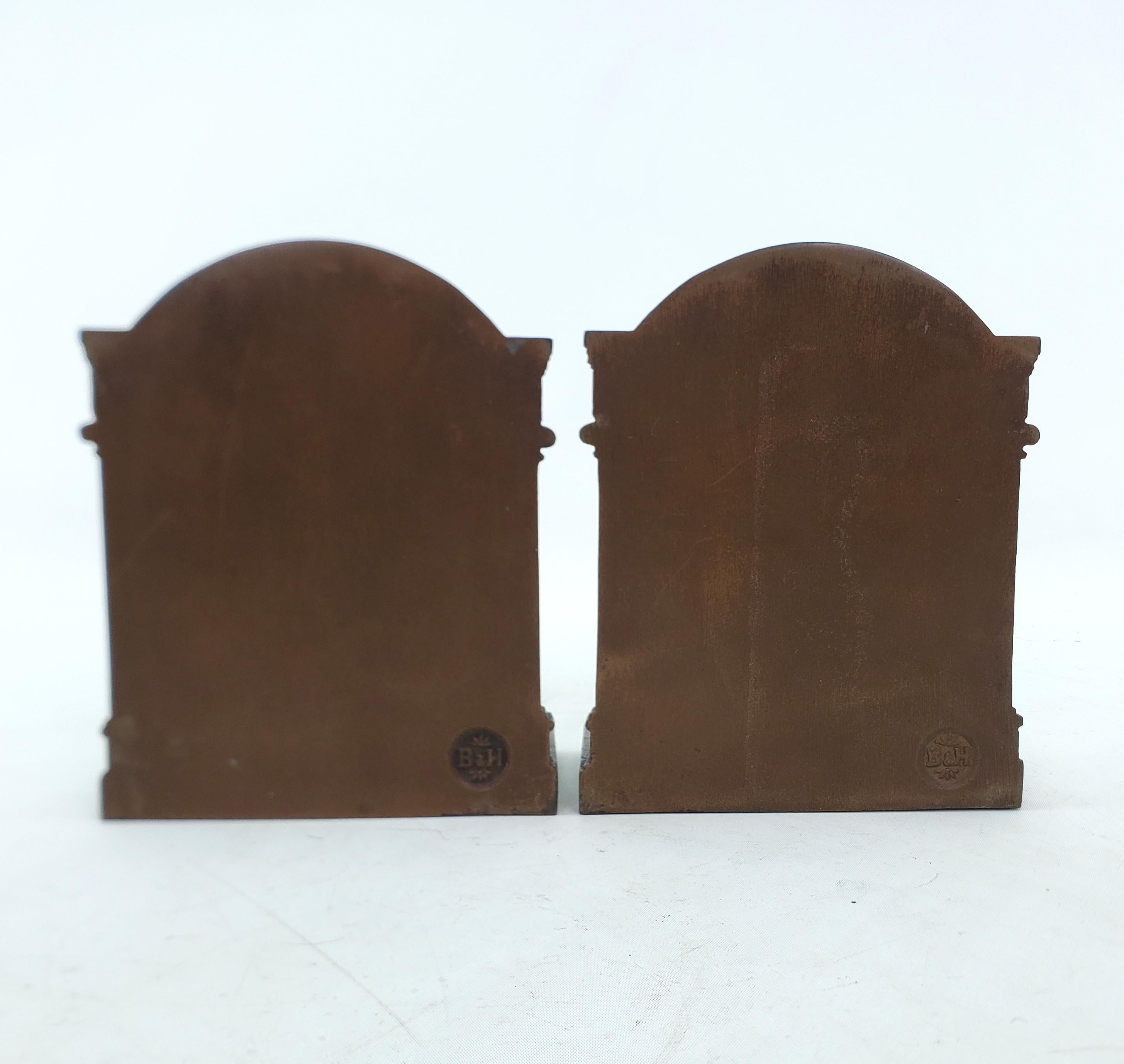 Antique Bradley & Hubbard Cast Iron Bookends of Authors Dickens & Oliver Holmes For Sale 1