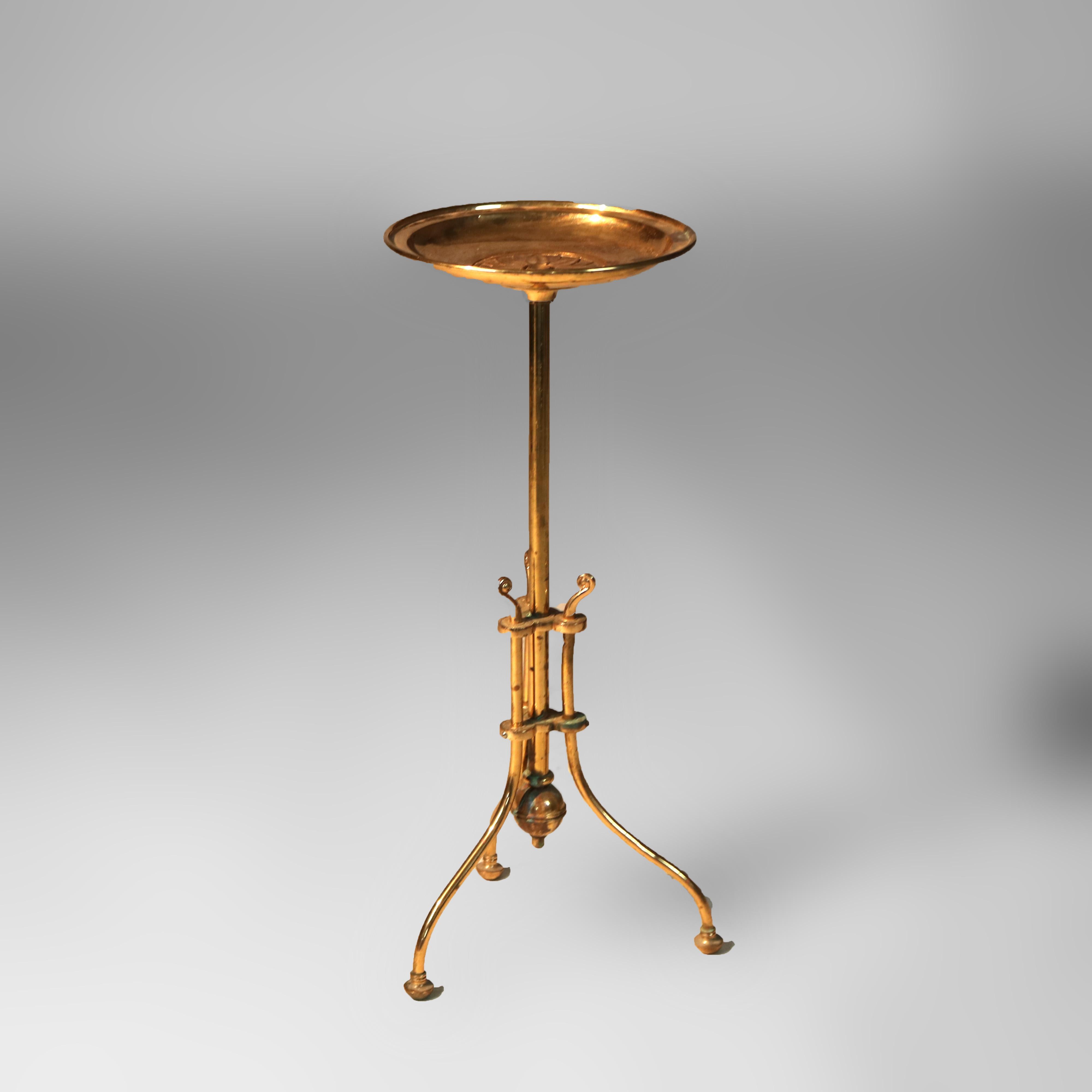 Antique Bradley & Hubbard Charles Parker Style Brass Calling Card Stand C1870 In Good Condition In Big Flats, NY