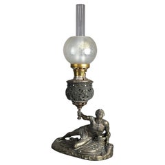 Antike figurale Soldat-Spartiate-Lampe Bradley & Hubbard nach Jean-Pierre Cartot, Paar
