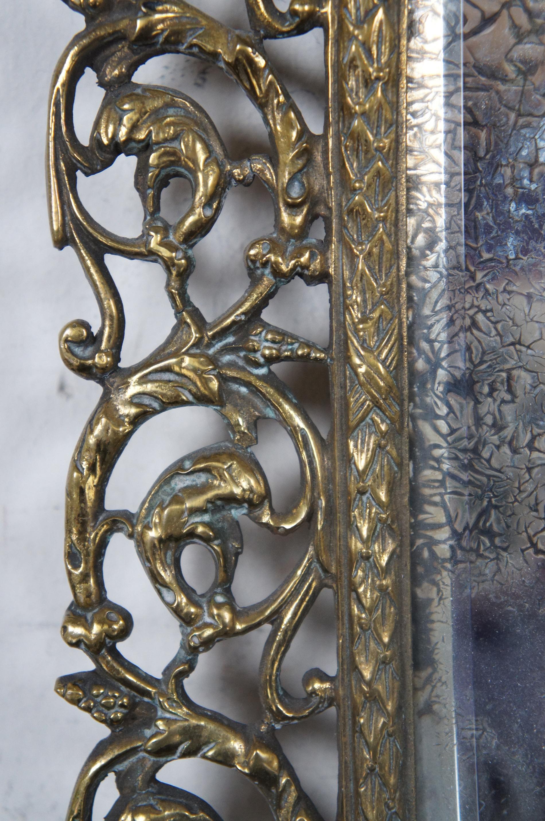 Antique Bradley & Hubbard Gilded Cast Iron Desktop or Wall Vanity Mirror Bacchus 7