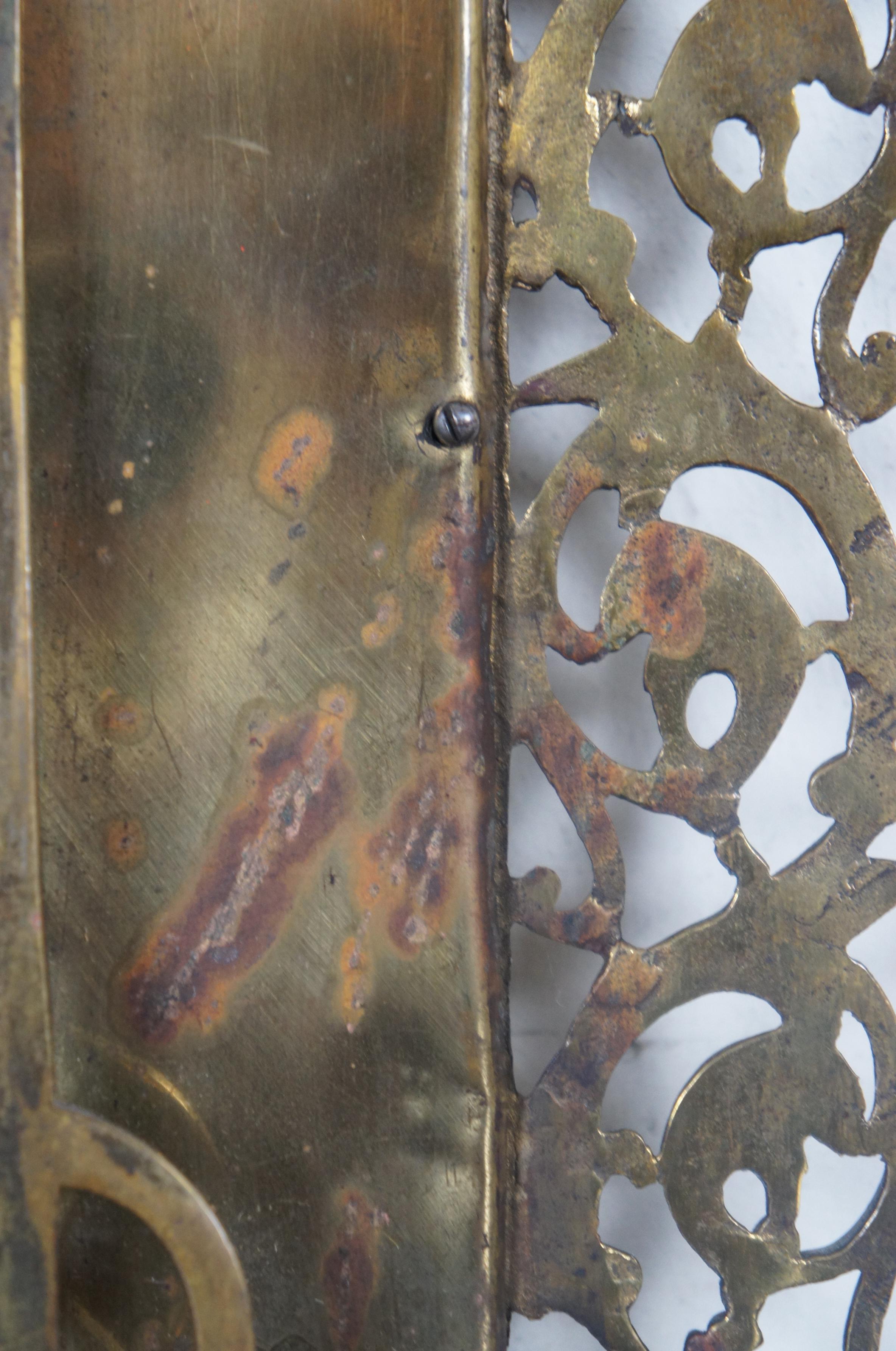 Antique Bradley & Hubbard Gilded Cast Iron Desktop or Wall Vanity Mirror Bacchus 3
