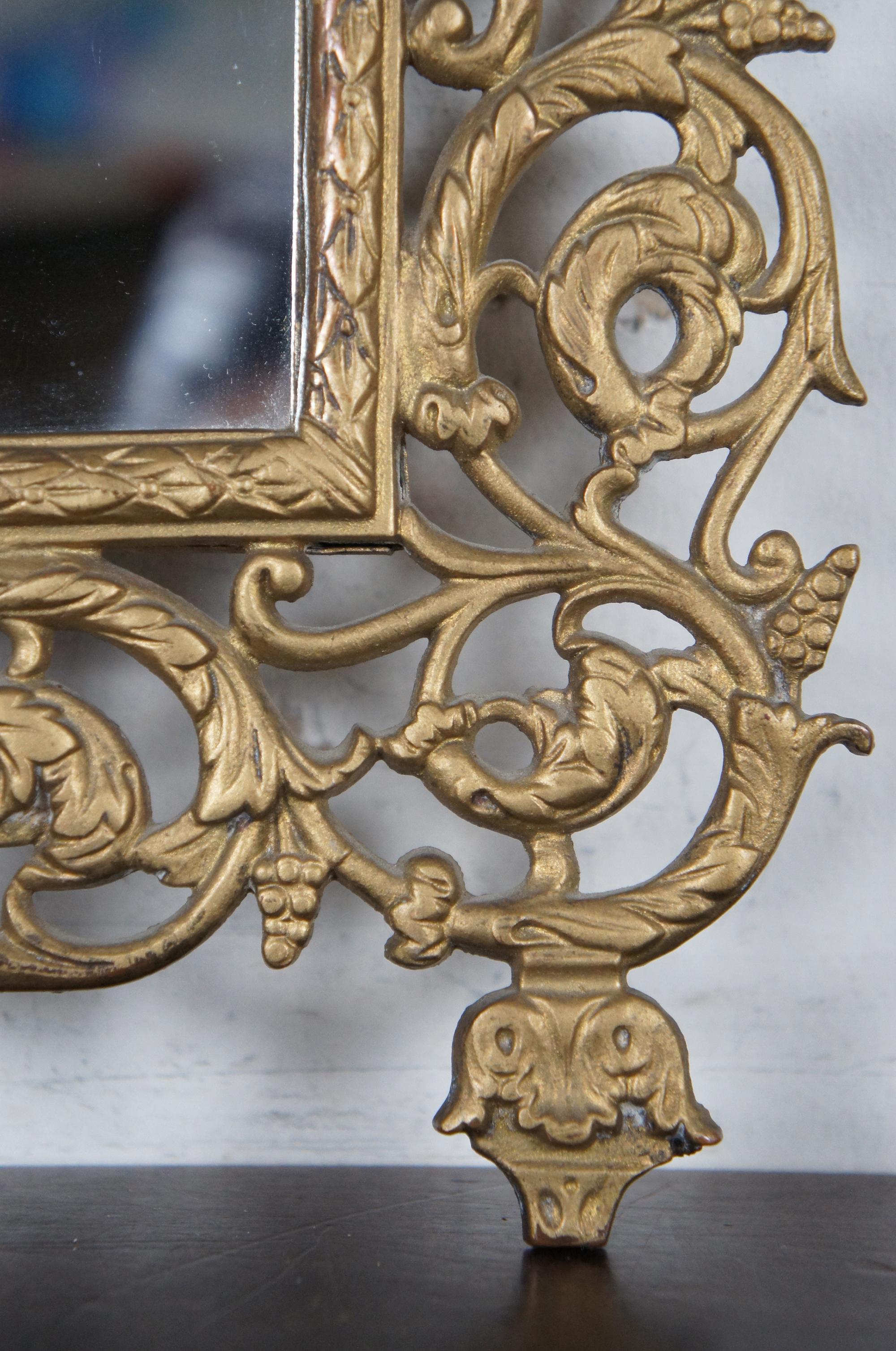 Antique Bradley & Hubbard Gilded Cast Iron Wall Vanity Mirror Bacchus 3