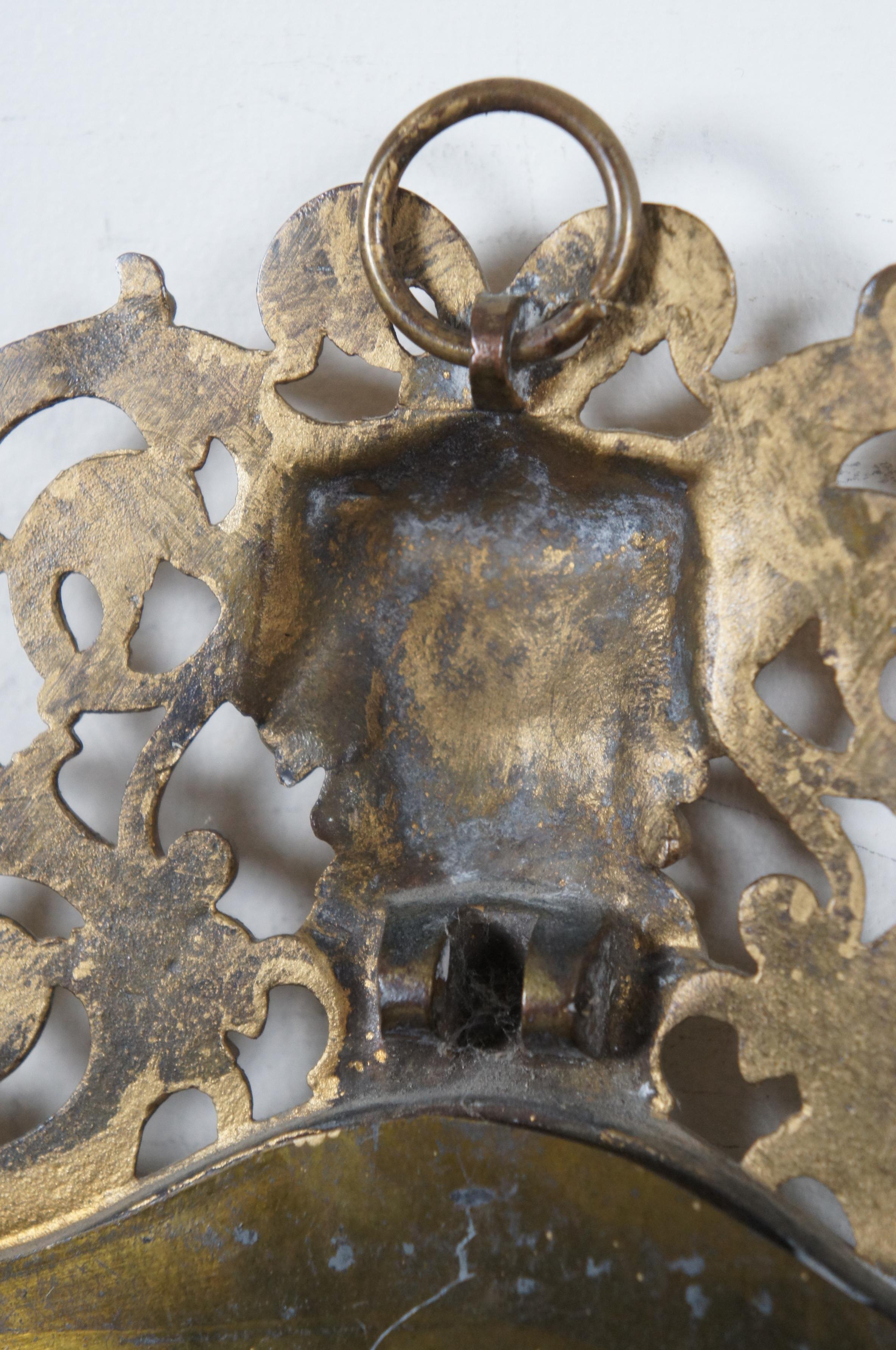 Baroque Antique Bradley & Hubbard Gilded Cast Iron Wall Vanity Mirror Bacchus