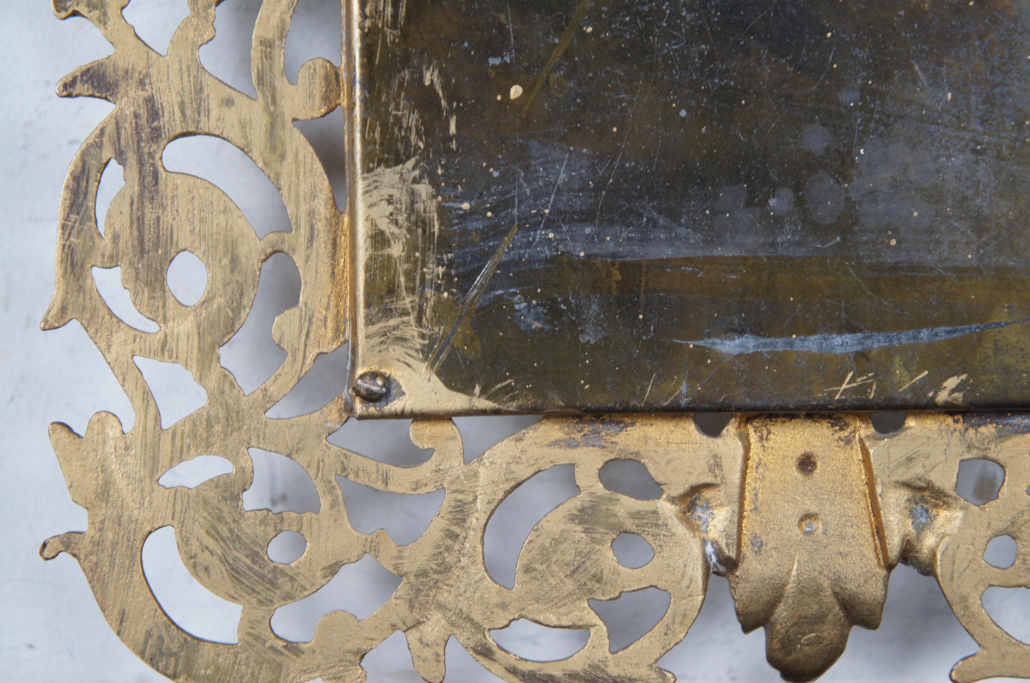 Antique Bradley & Hubbard Gilded Cast Iron Wall Vanity Mirror Bacchus In Good Condition In Dayton, OH