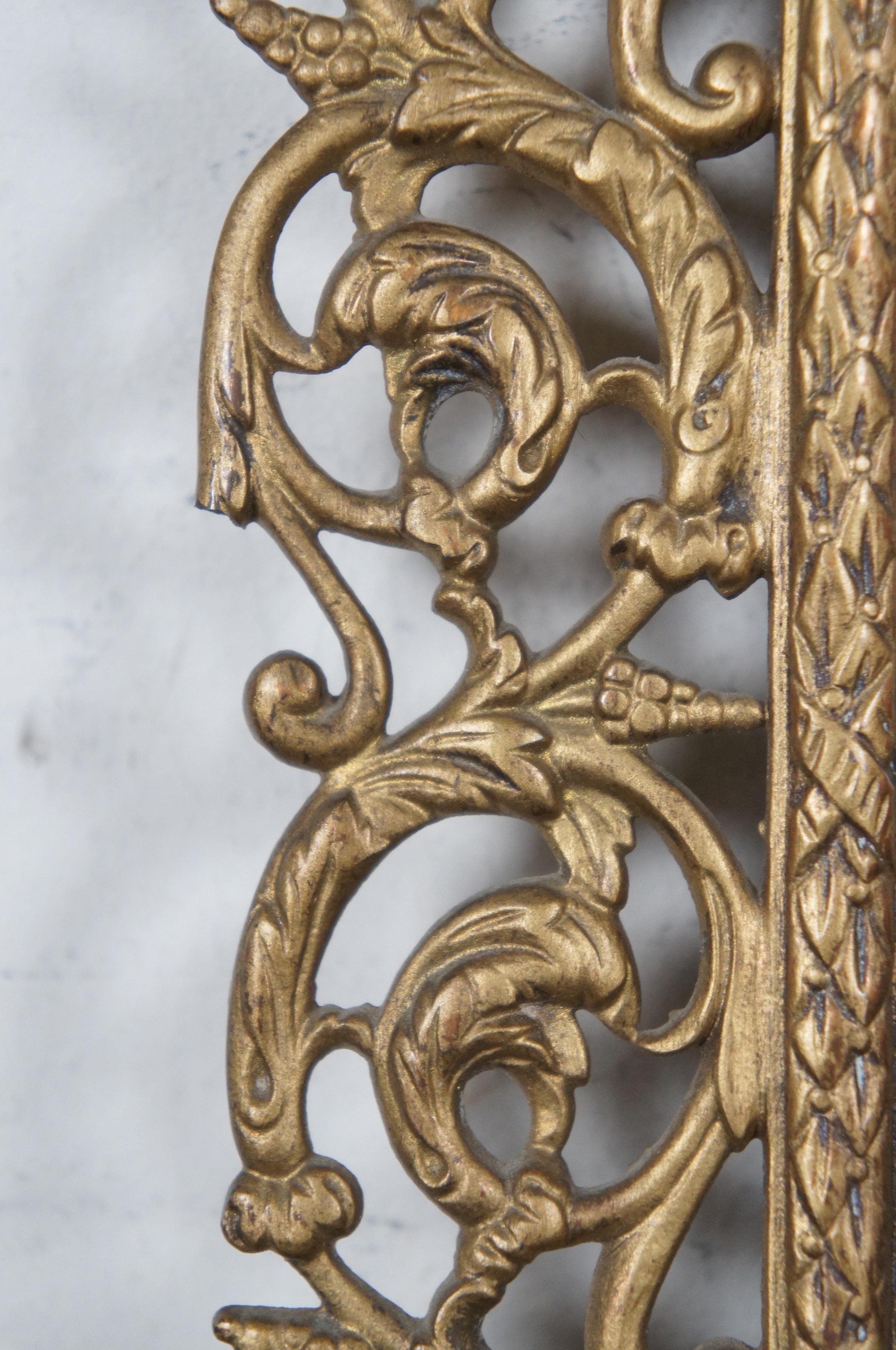 19th Century Antique Bradley & Hubbard Gilded Cast Iron Wall Vanity Mirror Bacchus