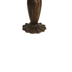 Antique Bradley & Hubbard School 6-Panel Slag Glass Lamp With Floral Motif c1920