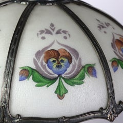 Antique Bradley & Hubbard School Arts & Crafts Reverse Painted Table Lamp C1920