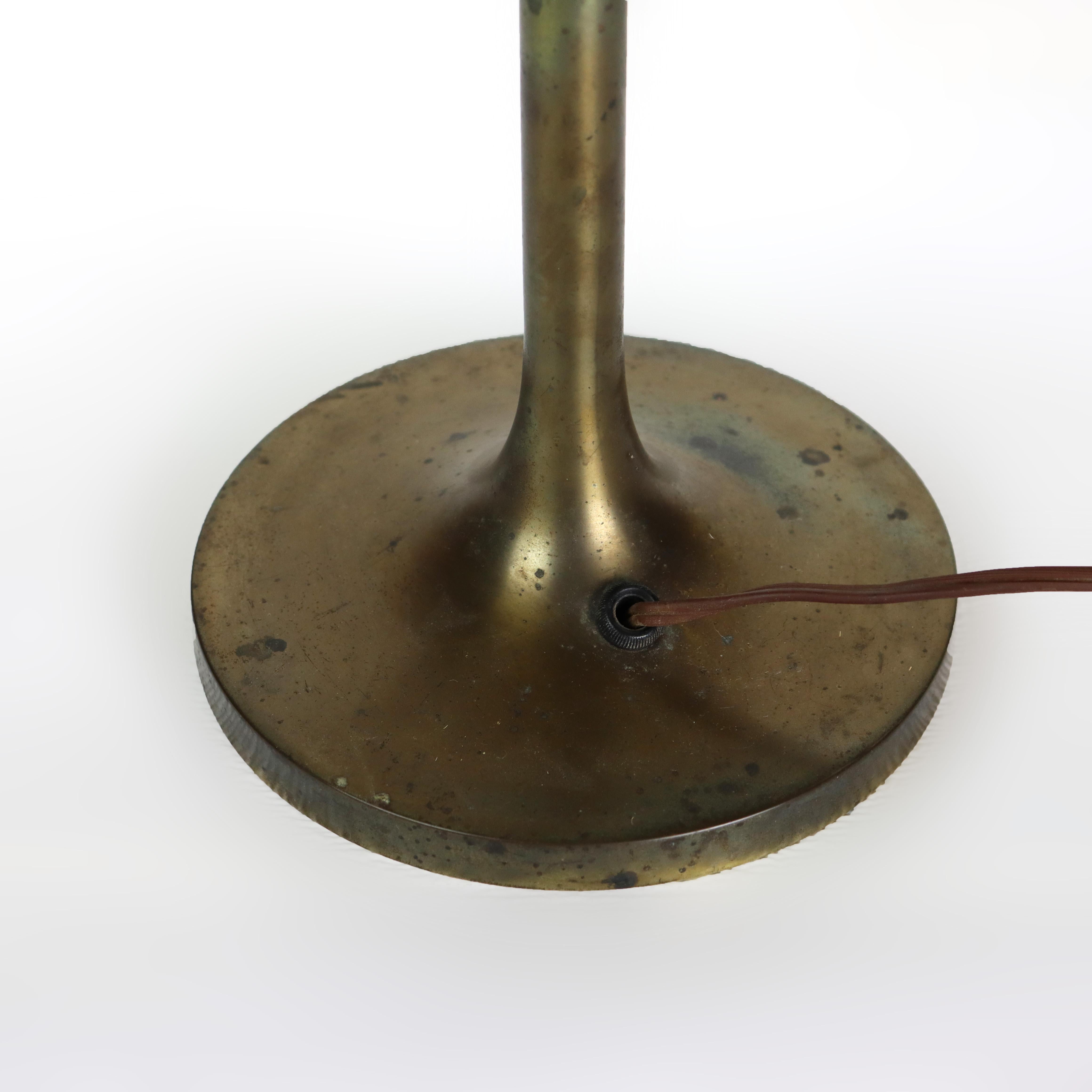 Antique Bradley & Hubbard Style Arts & Crafts 8 Panel Slag Glass Table Lamp For Sale 1