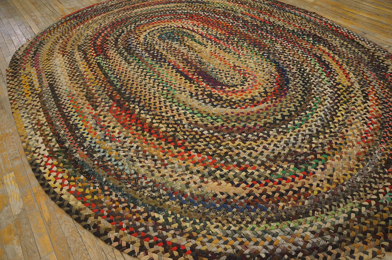 Country 1940s American Braided Rug ( 9' x 11' 6