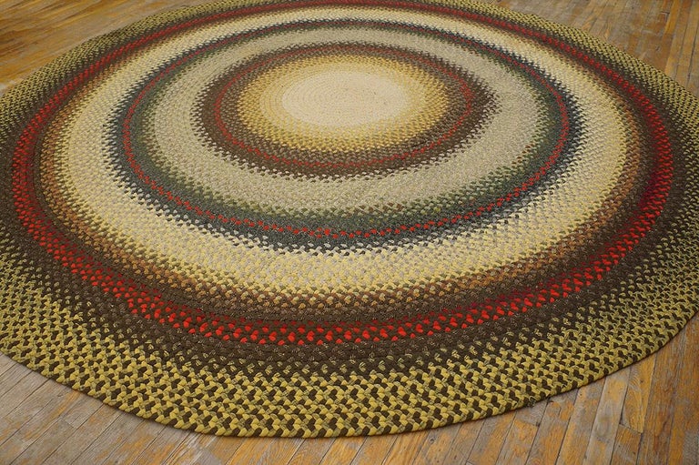 Antique Round Braided Rug 11'0" x 11'0" at 1stDibs