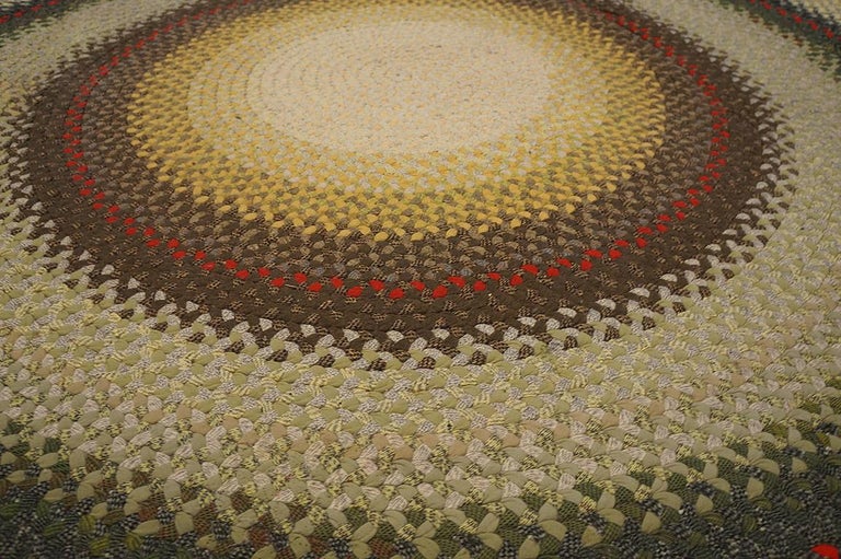 Antique Round Braided Rug 11'0" x 11'0" at 1stDibs