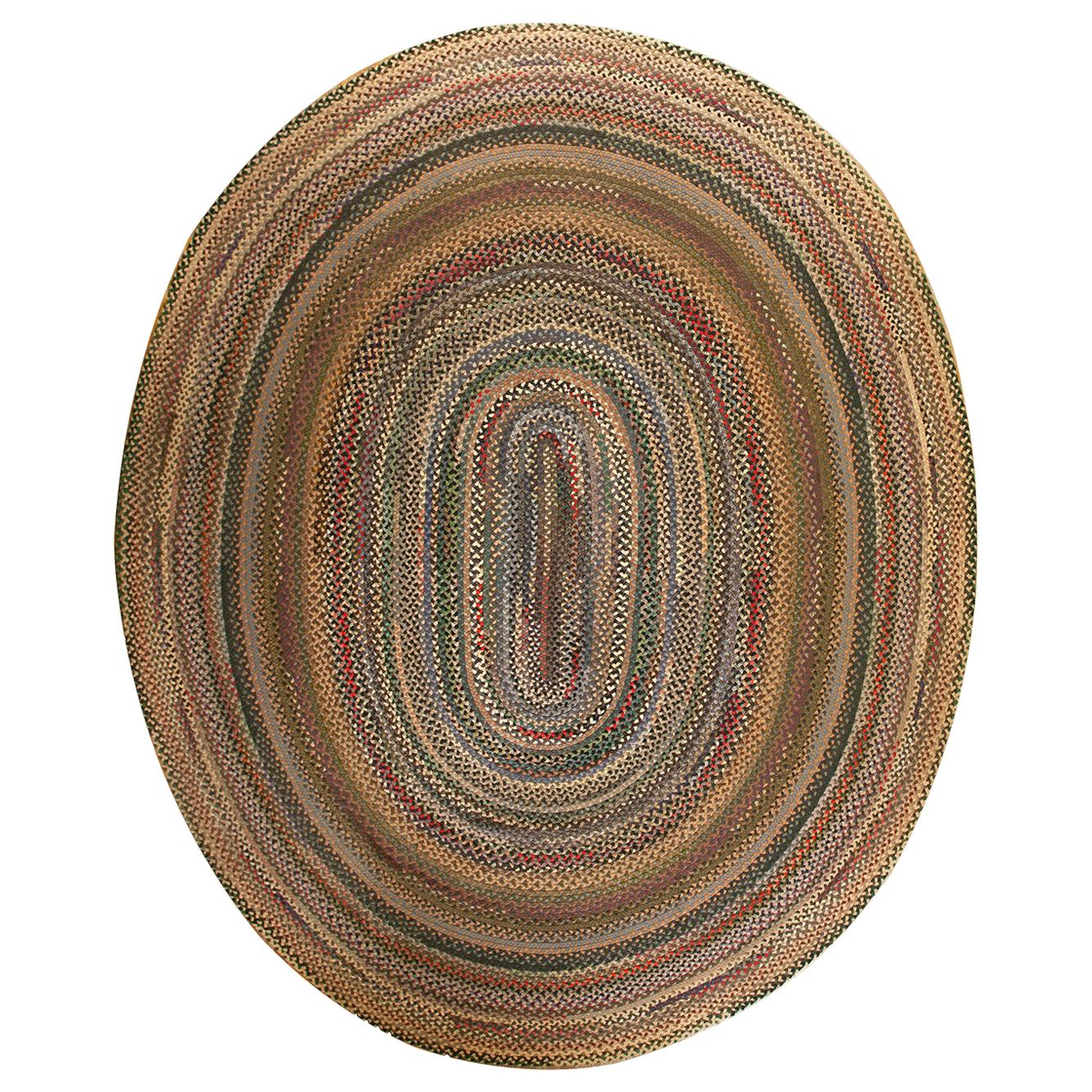 Early 20th Century American Oval Braided Rug ( 12'6" x 15'8" - 381 x 478 )