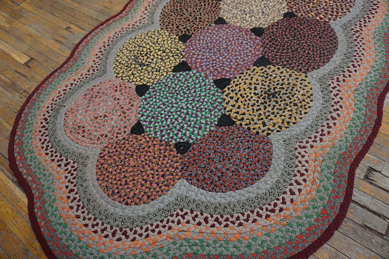 Early 20th Century American Braided Rug ( 5'2'' x  8' - 157 x  244 ) In Good Condition For Sale In New York, NY