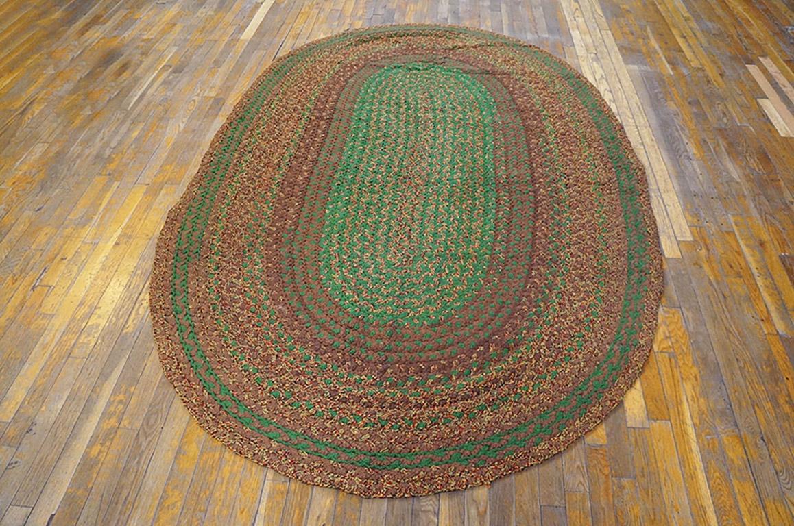Antique Braided rug, size: 5'6