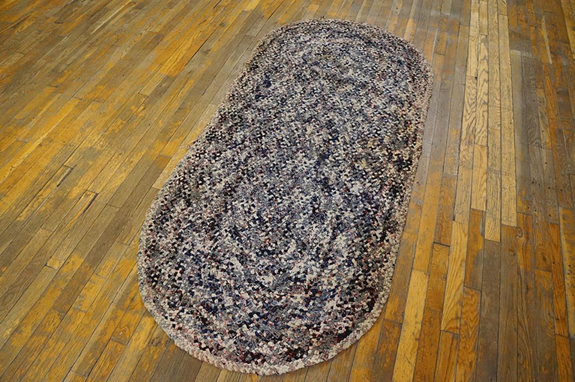 Antique Braided rug. Size: 5'6