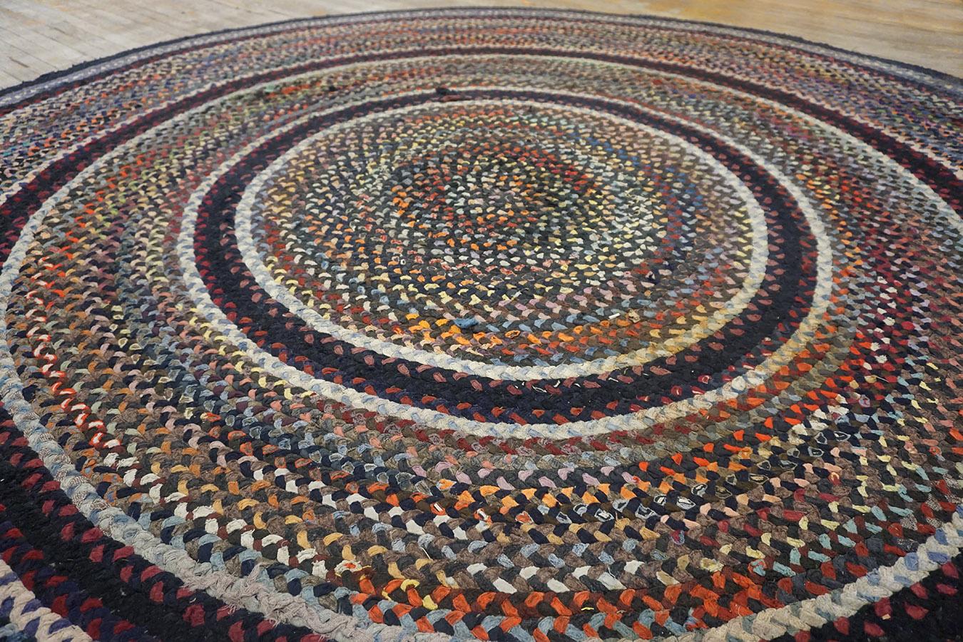 1930s American Braided Rug ( 9'10'' x  9'10'' - 300 x 300 ) For Sale 3