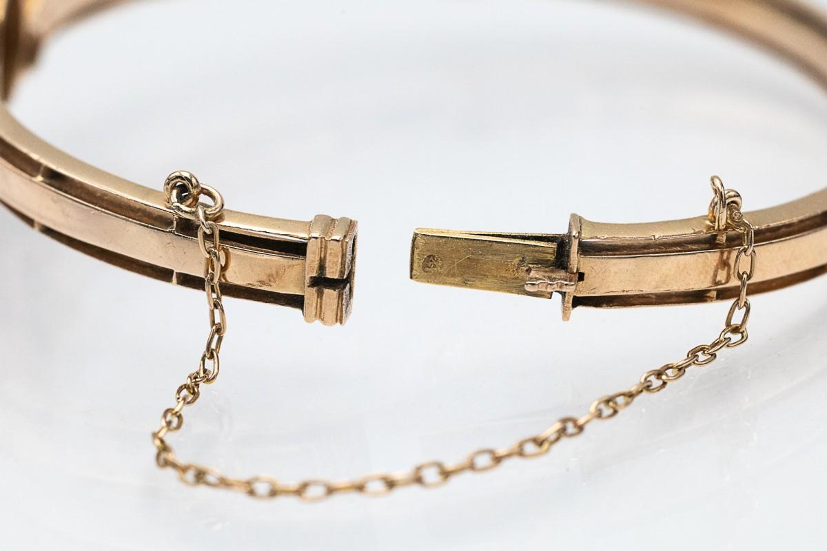 Old European Cut Antique brangle bracelet with Old-European Diamond, Austria-Hungary, 1880s.