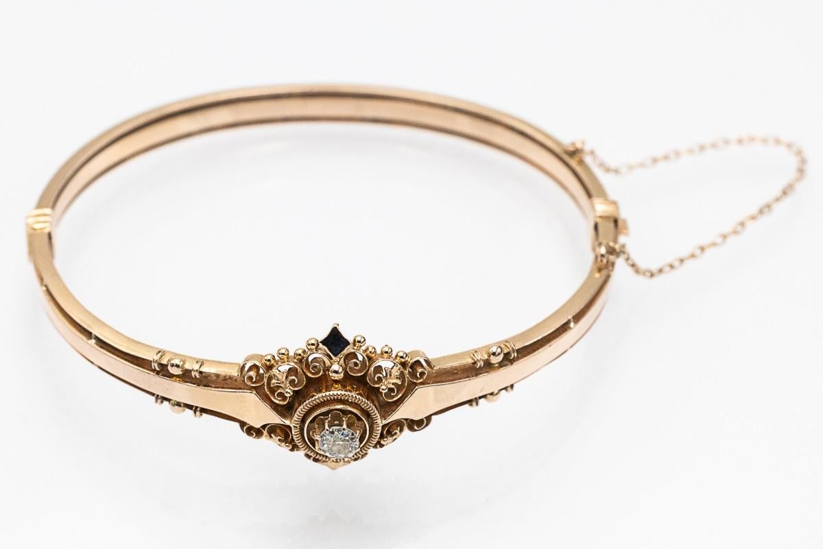 Antique brangle bracelet with Old-European Diamond, Austria-Hungary, 1880s. 2