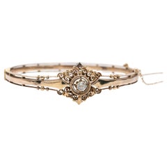 Antique brangle bracelet with Old-European Diamond, Austria-Hungary, 1880s.