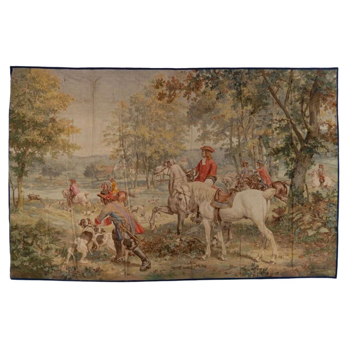 Antique Braquenie French Tapestry