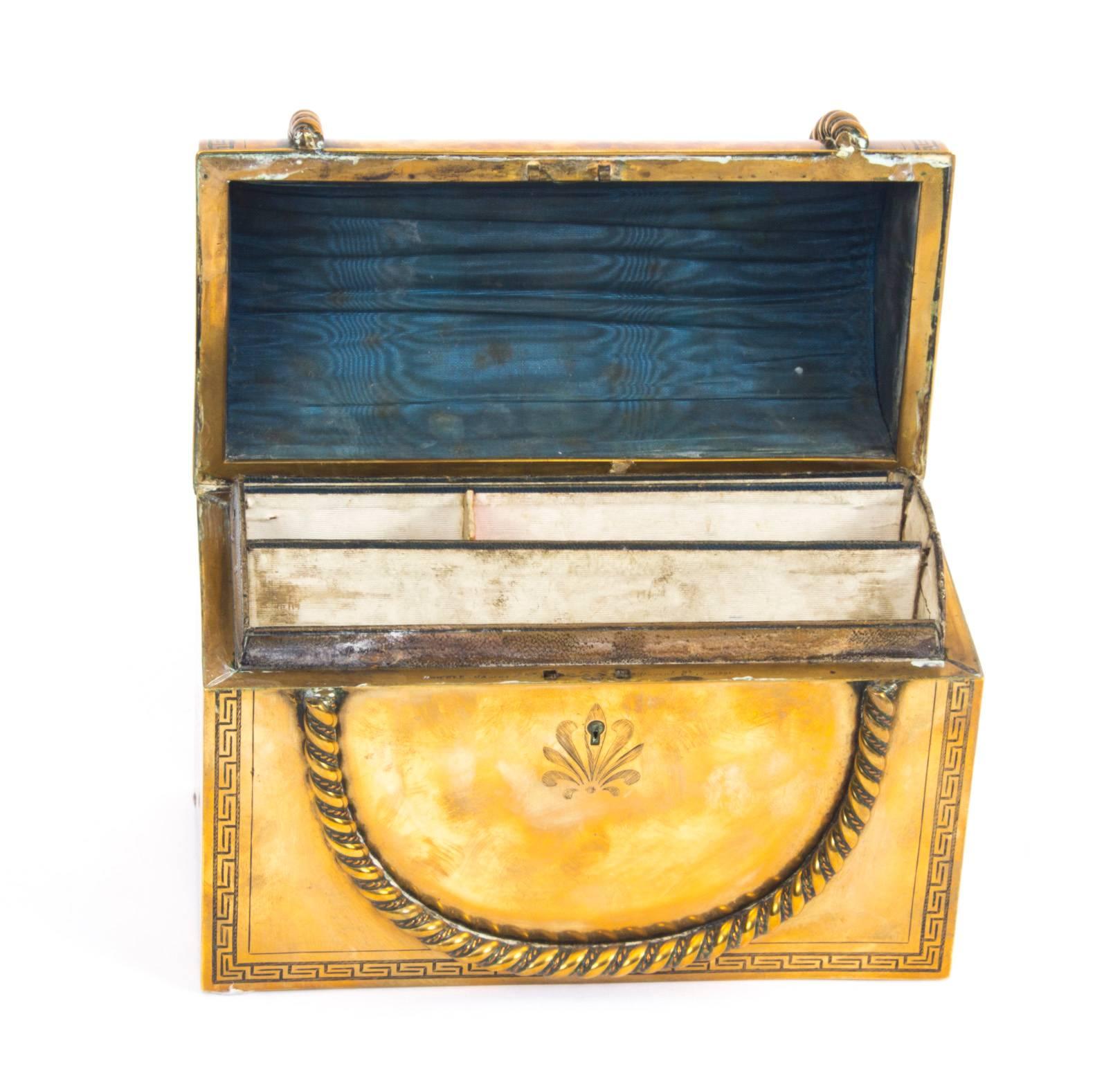 Mid-19th Century Antique Brass and Jasperware Desk Set James Howell, 19th Century