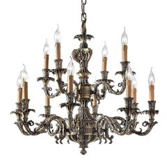 Antique Brass 18-Light Chandelier