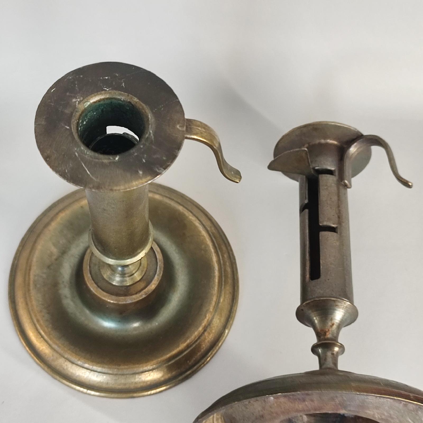 Antikes, verstellbares Paar Kerzenständer aus Messing, 19. Jahrhundert im Angebot 10