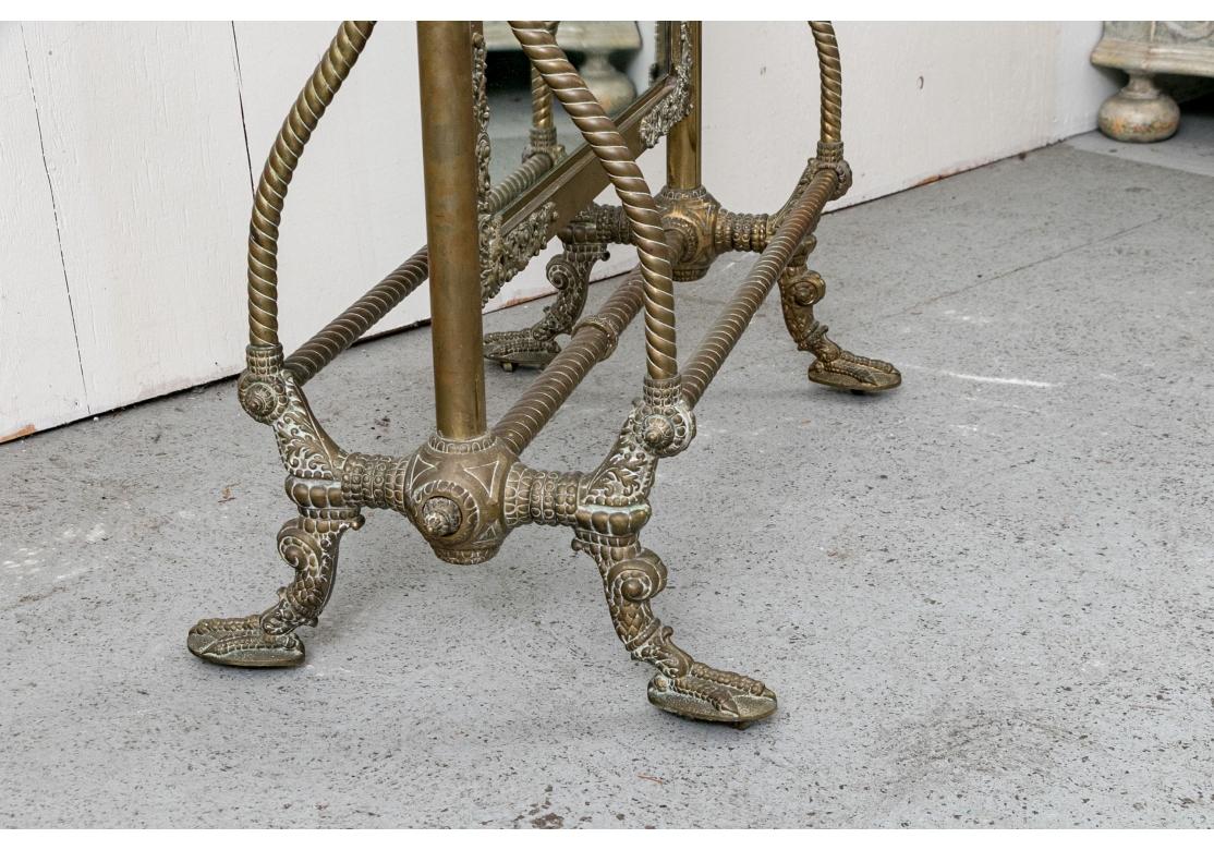 Antique Brass Aesthetic Periode Cheval Spiegel im Angebot 8