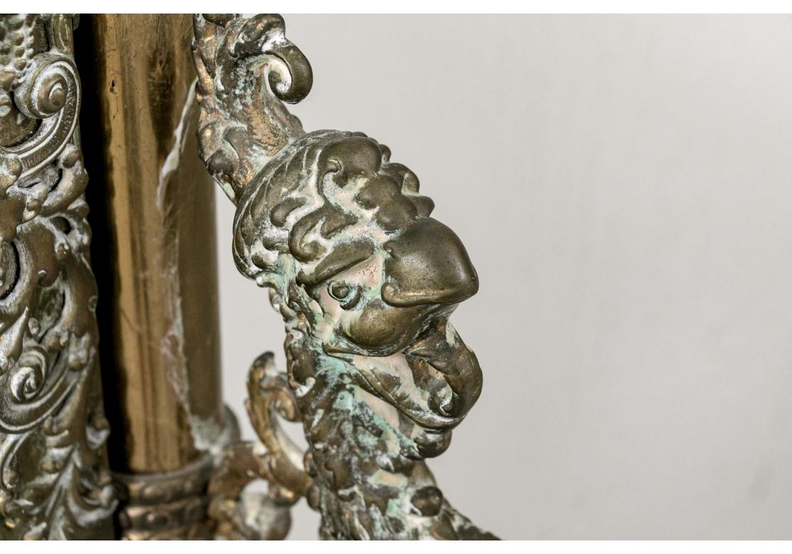 Antique Brass Aesthetic Periode Cheval Spiegel (Ästhetizismus) im Angebot