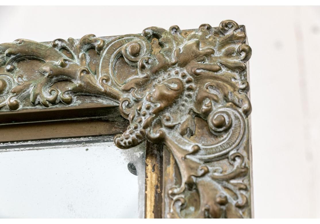 Antique Brass Aesthetic Periode Cheval Spiegel im Angebot 1