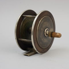 Antique Brass And Bakelite Salmon Fishing Reel