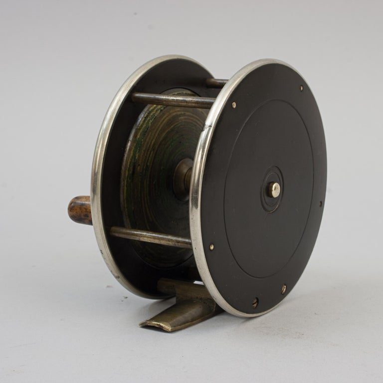 Moulinet Mouche Vintage Laiton – Pour Saumon/Truite De Mer – Manivelle Croissant