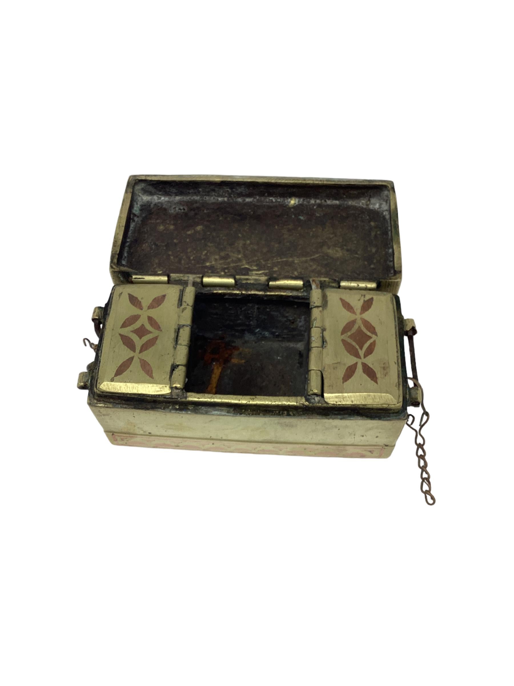 Philippine Antique Brass and Copper Betel Nut Box For Sale
