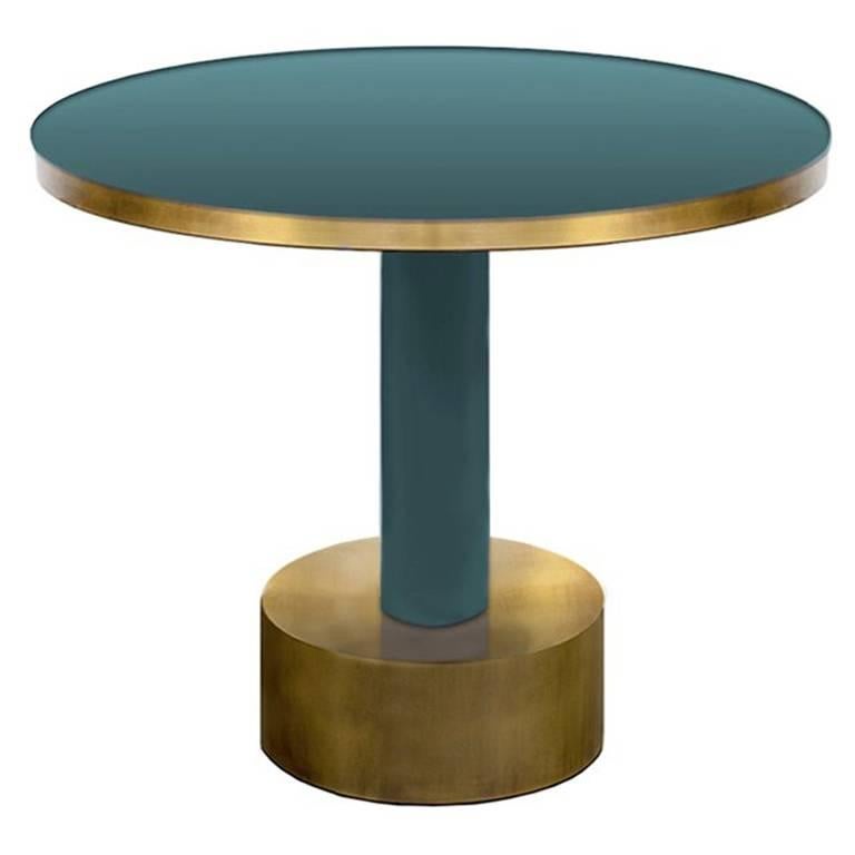 Antique Brass And Emerald Green Lacquered Wood Side Table Rio For Antique Brass And Emerald Green Lacquered Wood Side Table Rio For