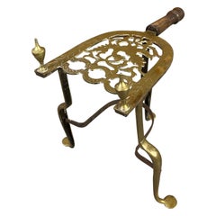 Antique Brass and Forged Iron Trivet