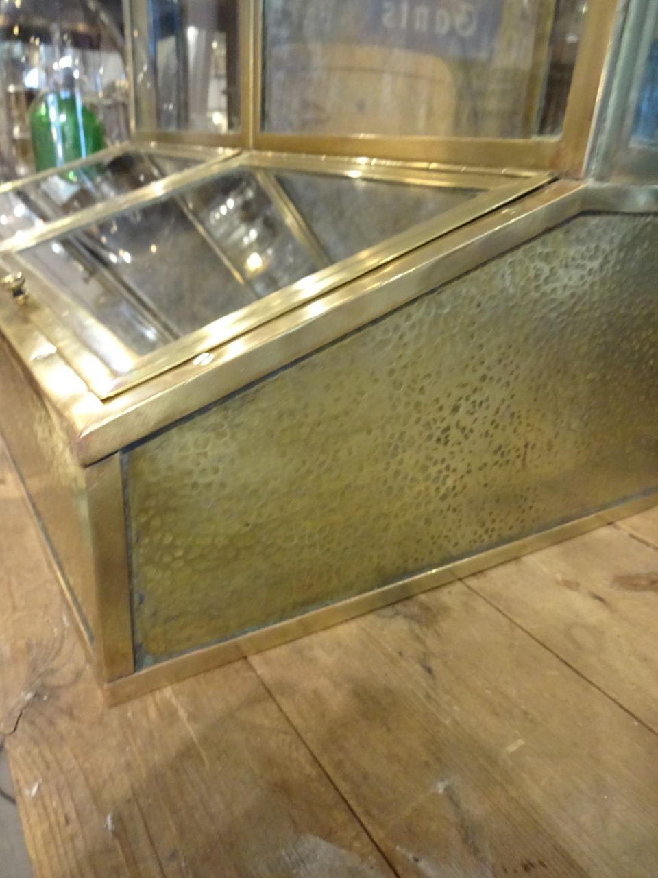 Antique Brass and Glass Coffee Display Case, France In Good Condition In Copenhagen K, DK