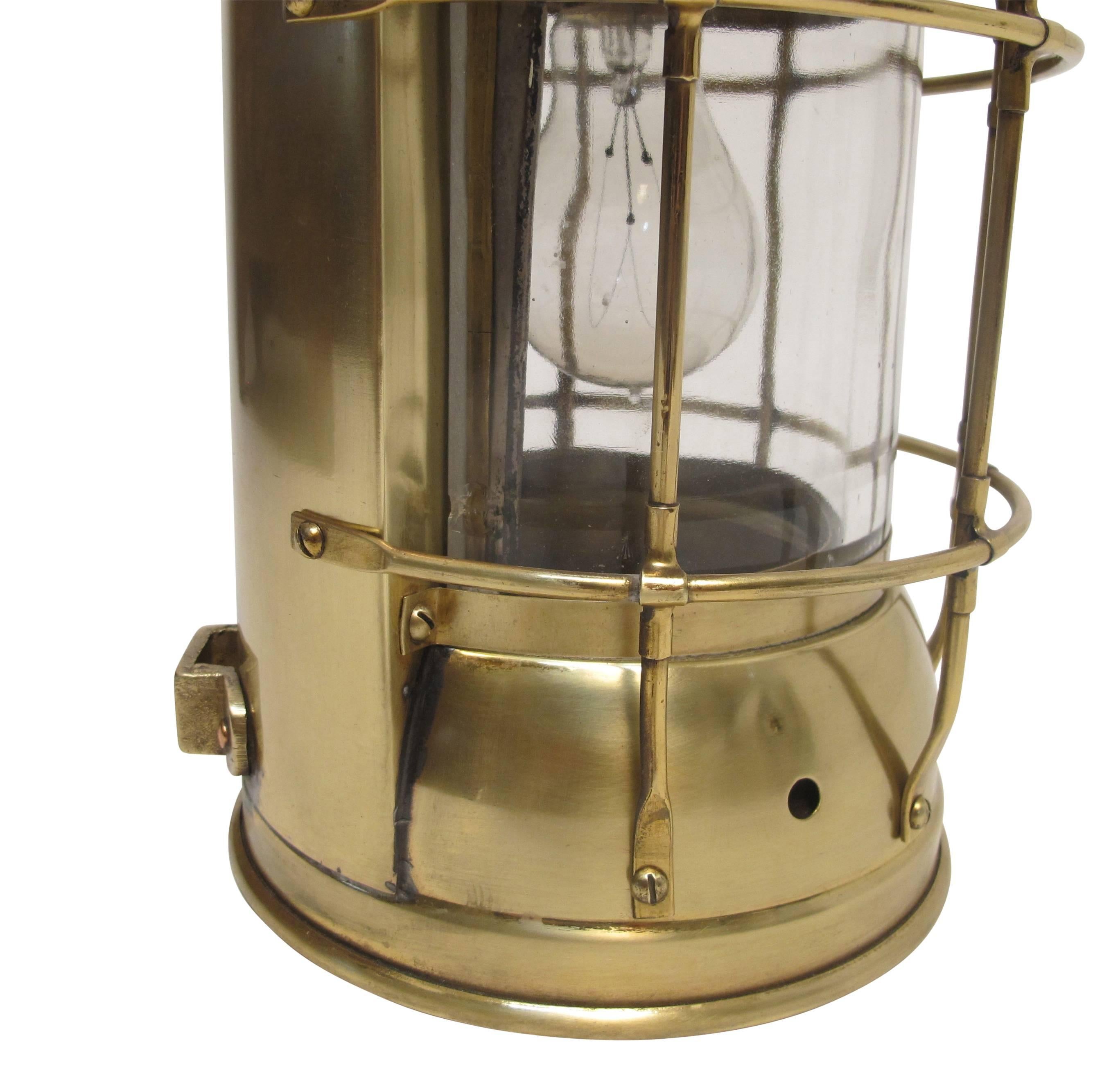 American Brass and Glass Ships Lantern 19th. Century For Sale