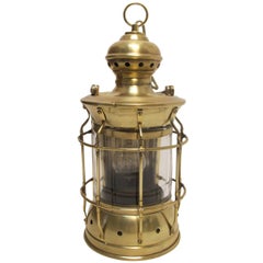 Antique Brass and Glass Ships Lantern 19th. Century