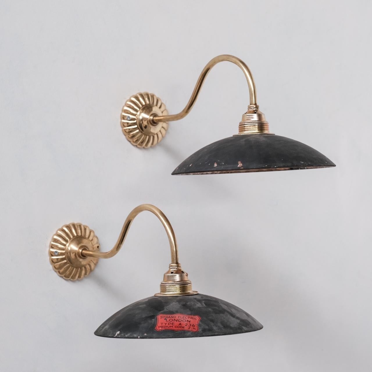 Antique Brass and Mercury Glass Wall Lights '19 Available' For Sale 6