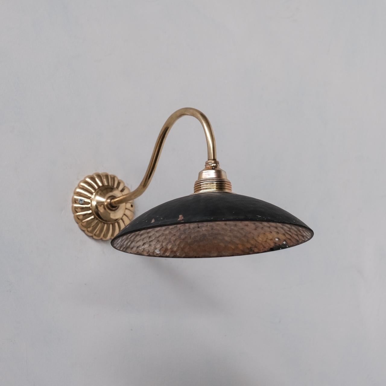 British Antique Brass and Mercury Glass Wall Lights '19 Available' For Sale