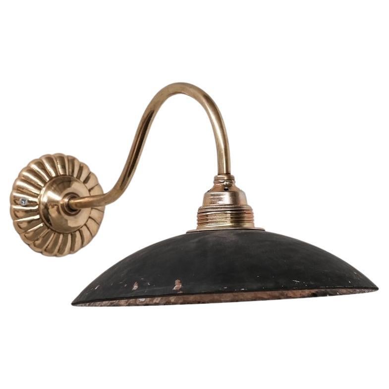 Antique Brass and Mercury Glass Wall Lights '19 Available' For Sale