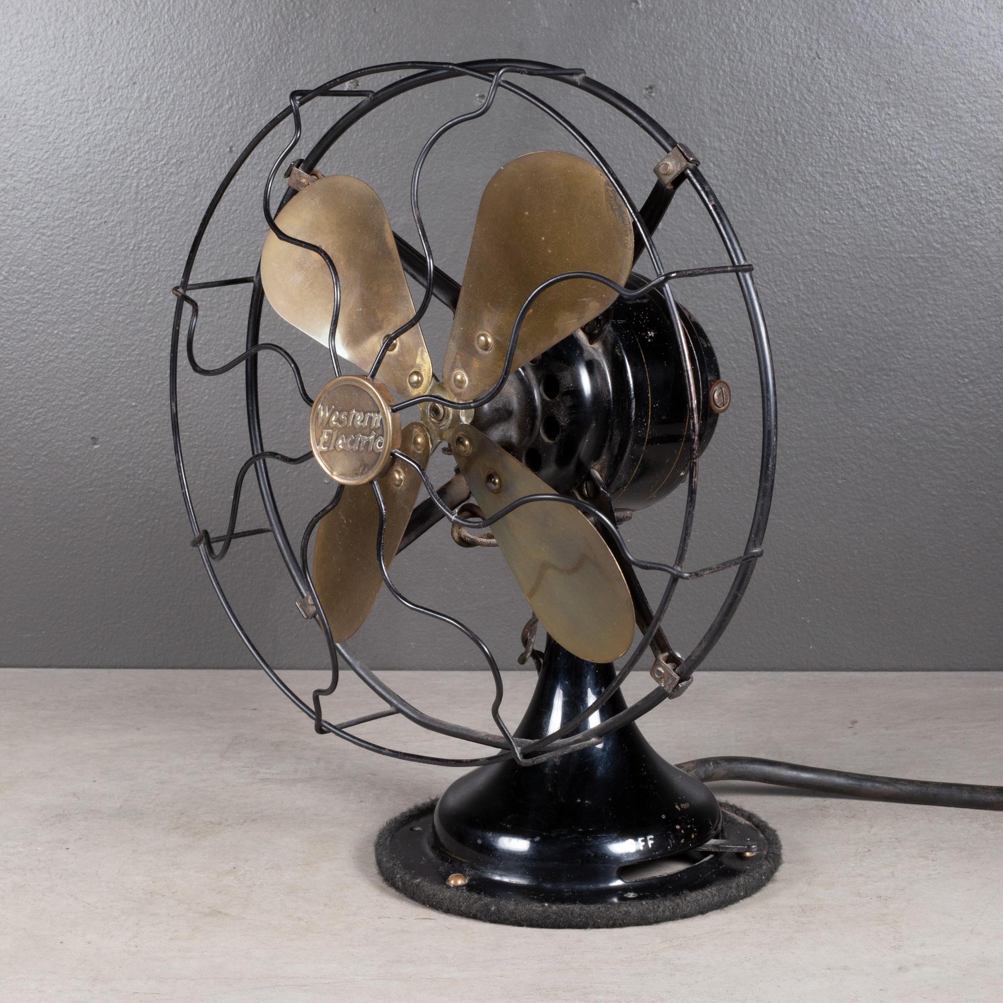 Antique Brass and Metal Western Electric Fan c.1920 In Good Condition In San Francisco, CA