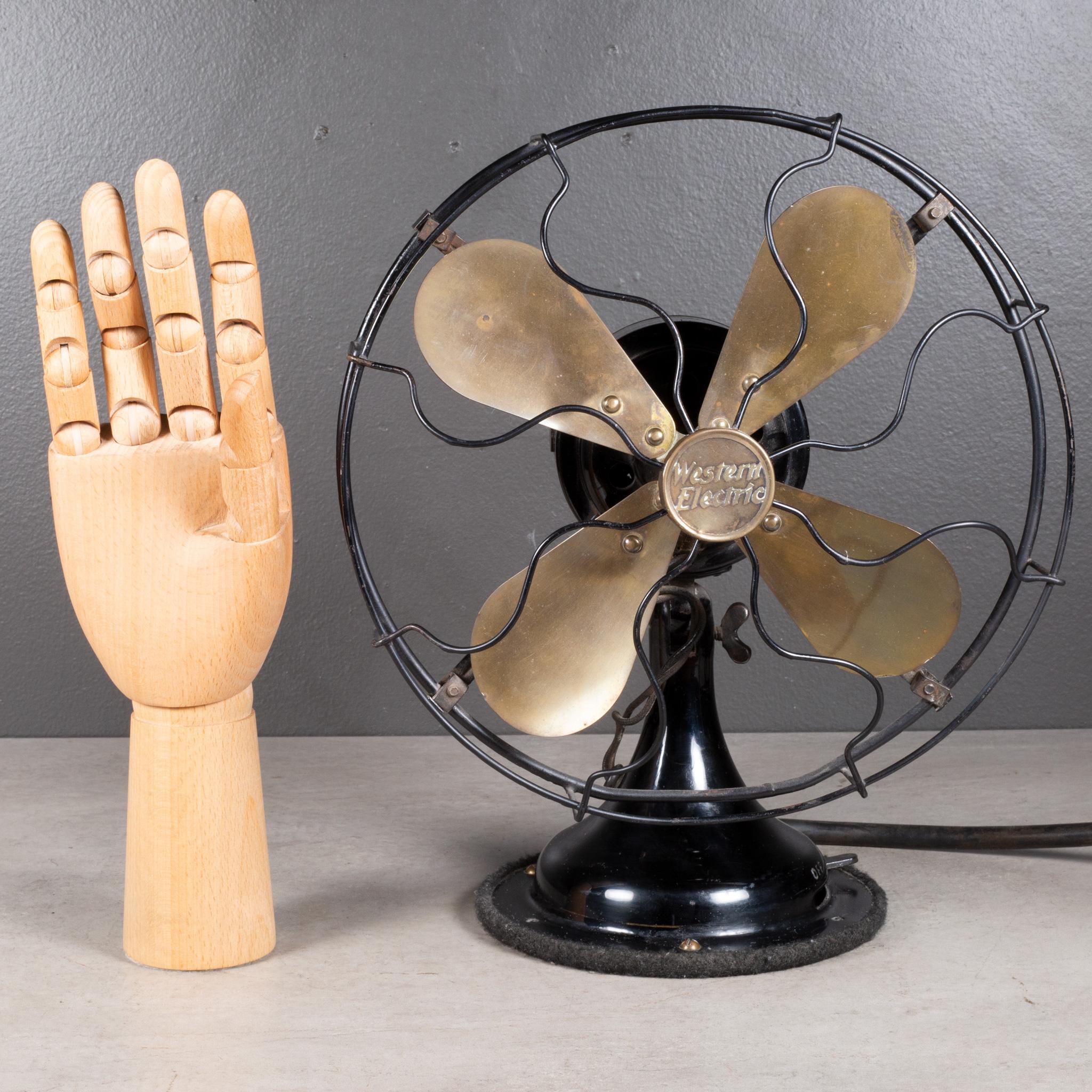 20th Century Antique Brass and Metal Western Electric Fan c.1920