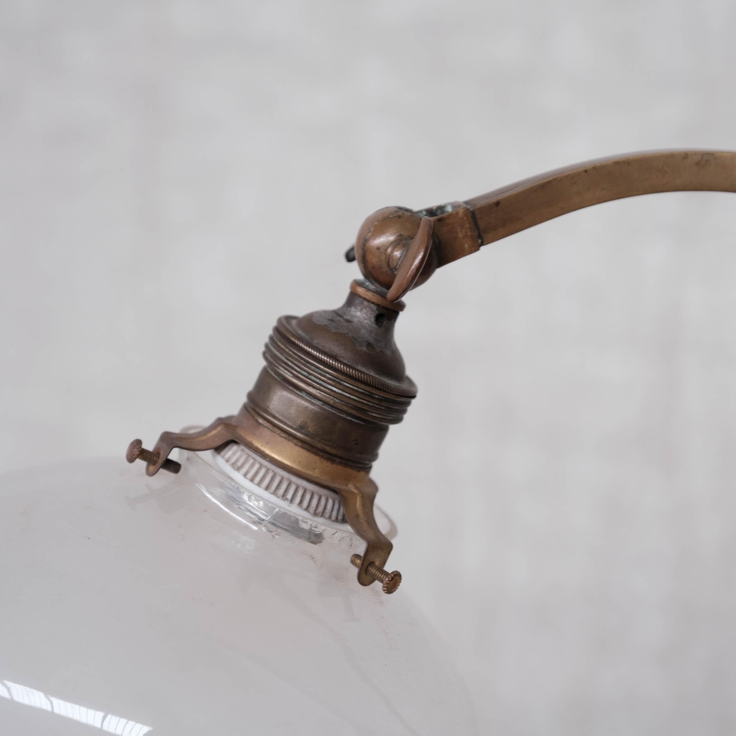 Early 20th Century Antique Brass and Opaque Glass 'Pope' Advertising Table Lamp 