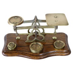 Antique Brass and Wood Postal Scale