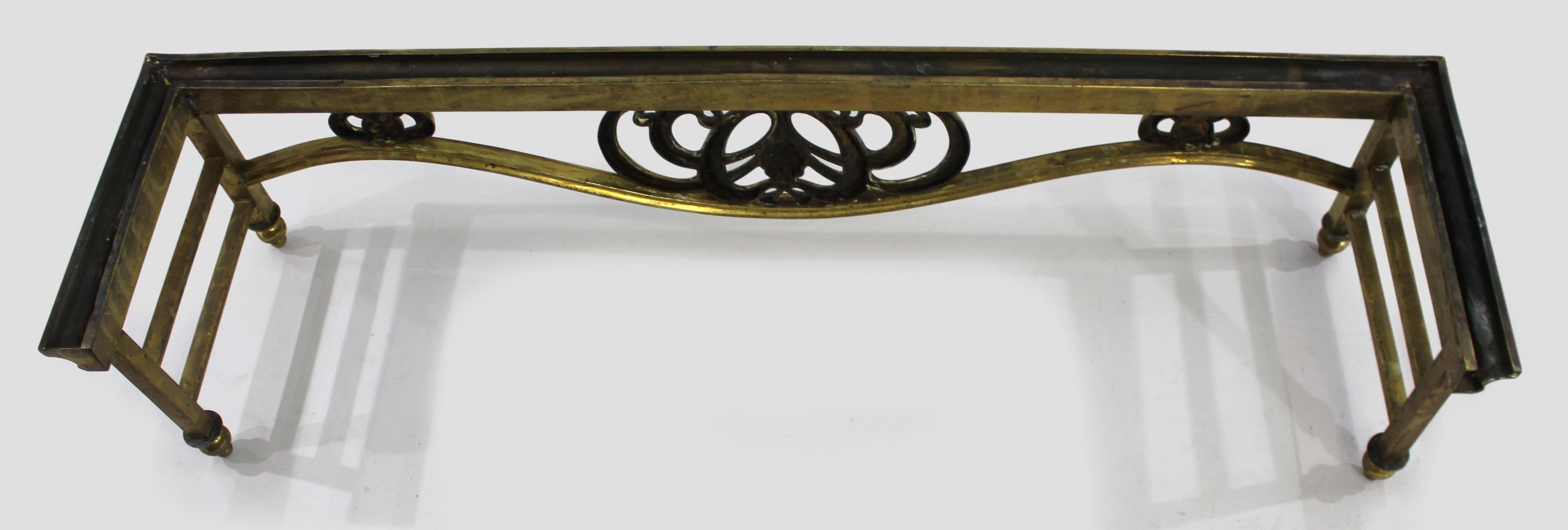 Antique Brass Art Nouveau Fire Fender, c.1900 1