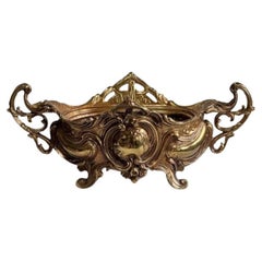 Antique Brass Art Nouveau Jardiniere Rococo Footed Bowl