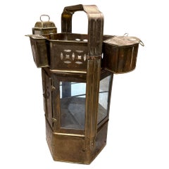 Antique Brass Asian Street Vendor Noodle Cart