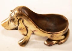 Antique Brass Basset Dog Pipe Holder